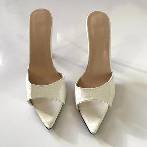 White snake mules heels. Never worn